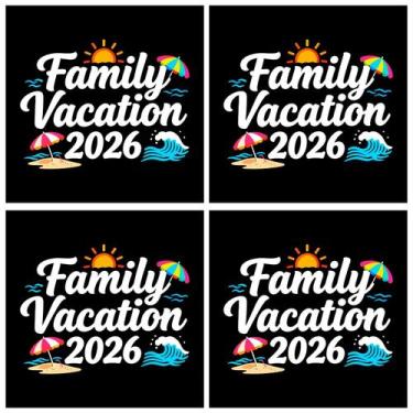 Imagem de Adesivo termocolante Família em Viagem 2026 4 peças para bonés - Marca