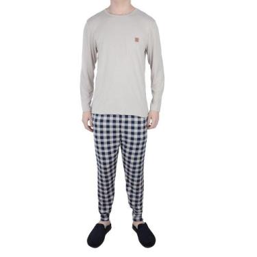 Imagem de Pijama Masculino Danka Longo Cinza - 0120, P, Cinza