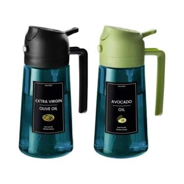 Imagem de Spray De Azeite De Vidro Azul 16oz 470ml, Dispensador 2 Em 1 Para Cozi