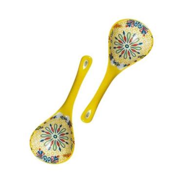 Imagem de Conjunto de 2 colheres de servir de cerâmica boêmia - utensílios decor