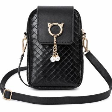 Imagem de Bolsa de ombro transversal para celular com borla de pérola - GR Globa
