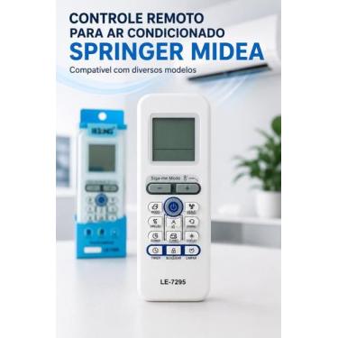 Imagem de Controle Remoto Ar Condicionado Springer Midea LE-7295 LCD Digital Rep