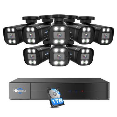 Imagem de Sistema de Câmeras de Segurança Hiseeu 5MP 8CH DVR 1TB com Detecção po