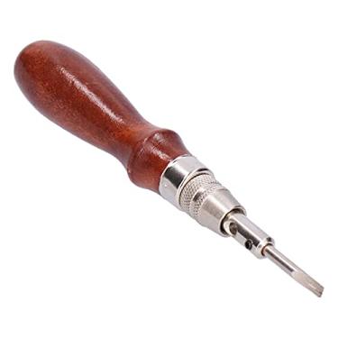 Imagem de Ferramenta para entalhar couro, entalhe ajustável, corte, entalhe, entalhe, ajustável, couro, entalhe, para chanfrar, para, chanfrar, para costurar