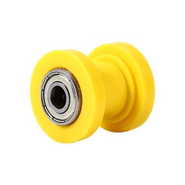 Imagem de Tensor deslizante de rolete de corrente Dirtbike, à prova de desgaste, prático, agradável, cor confiável, tensor de corrente universal, roda de guia para bicicleta de poço(amarelo)