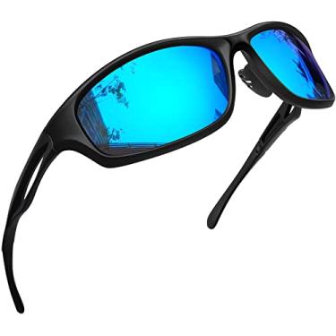 Imagem de Óculos de Sol Esportivo Polarizado para Masculino Femininos UV400 Proteção Ciclismo Dirigir Armação Inquebrável Joopin Óculos de Sol para Homens e mulheres (Azul de Gelo)