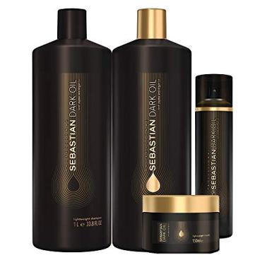 Imagem de Kit Shampoo Condicionador Máscara E Cond Á Seco Sebastian Professional Dark Oil