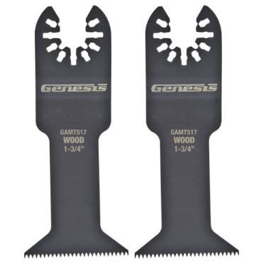 Imagem de Genesis GAMT517-2 Pacote universal de 2 unidades de 1 3/4" Dente de curso oscilante multiferramenta de liberação rápida lâmina de corte de descarga