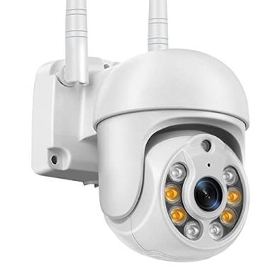 Imagem de Câmera de segurança externa, câmera de segurança doméstica sem fio WiFi, câmera WiFi de vigilância com cúpula PTZ 1080P com detecção de movimento de visão noturna colorida e áudio bidirecional