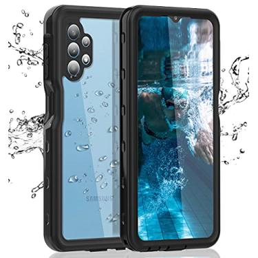 Imagem de Ezanmull Capa impermeável para Samsung Galaxy A32 5G, capa protetora subaquática robusta com protetor de tela integrado (transparente/preto)