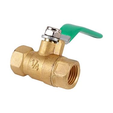 Imagem de 1/4";?V¨¢lvula de esfera de lat?o de rosca f¨ºmea conector r¨¢pido junta de irriga??o de jardim junta adaptador de encaixe de tubula??o de cobre 1 pe?a, cor aleat¨®ria
