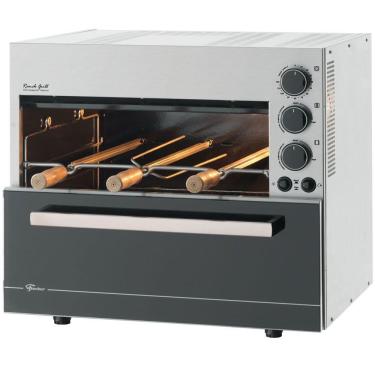 Imagem de Churrasqueira Elétrica Fischer Ranch Grill 3 Espetos , Aço Escovado