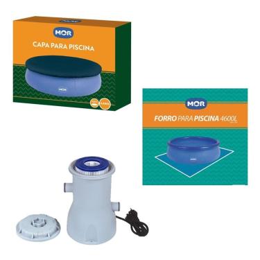 Imagem de Kit Capa + Forro + Filtro Para Piscina Inflável Splash Fun 4600 L - Mor