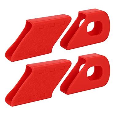 Imagem de 4 pe?as protetor de manivela de bicicleta,tampas de capa de manivela de bicicleta de montanha de silicone tamp?es de prote??o manga de bra?o protetor de botas acess¨®rio de bicicleta(Red), Protet