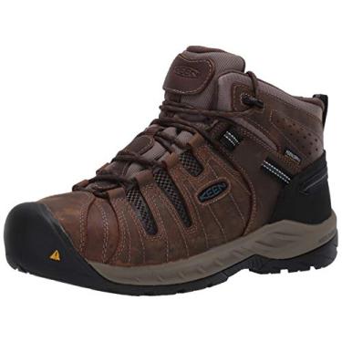 Imagem de T nis masculino KEEN Utility Flint II bico de a o m dio prova d' gua antiderrapante para constru o, marrom/azul Orion, Cascade Brown/Orion Blue, 11