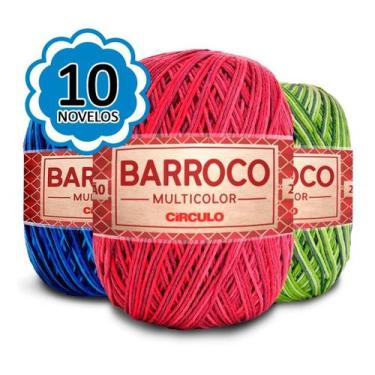 Imagem de Kit 10 Barbante Barroco Multicolor 200G Cores Variadas - Circulo