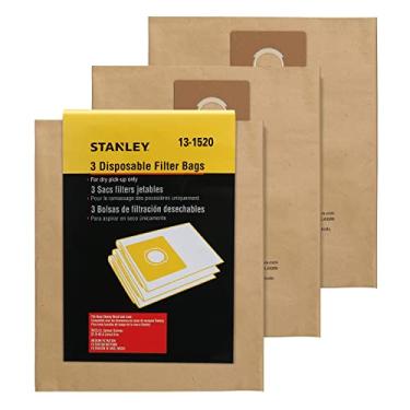 Imagem de Stanley 13 – 1520 serve para saco de filtro descartável de aço inoxidável, aspirador de pó seco ou molhado, pacote com 3
