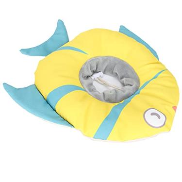 Imagem de Pokerty9 Coleira para recuperação de animais de estimação, coleira elástica à prova d'água leve para gatos ajustável em formato de peixe (P)