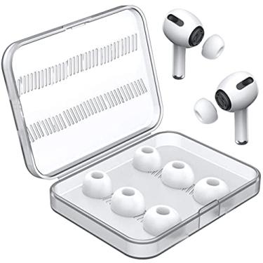 Imagem de [3 pares] Pontas auriculares de substituição para Airpods Pro e Airpods Pro 2ª geração, fones de ouvido de silicone com orifício de redução de ruído, com caixa de armazenamento portátil e cabe no