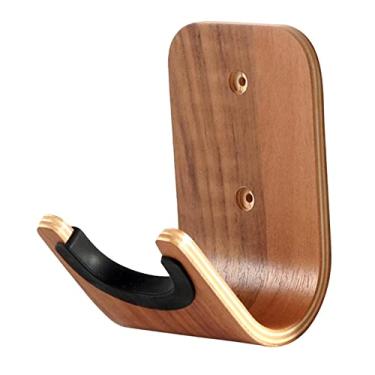 Imagem de Vaveren Gancho de madeira montado na parede Suporte de instrumentos musicais fácil de instalar sem perfuração, para guitarra