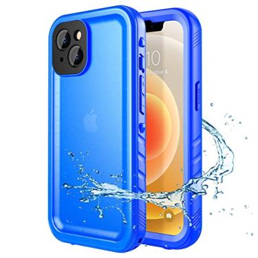 Imagem de para capa impermeável para iphone 14 13 12 11 pro max plus se3 totalmente selado mergulho natação esporte capa à prova de choque à prova de água, azul, para iphone x