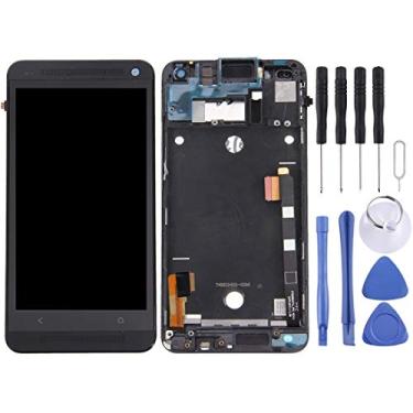 Imagem de VGOLY Reparo e peças de reposição LCD + painel de toque com moldura para HTC One M7 / 801e (preto)