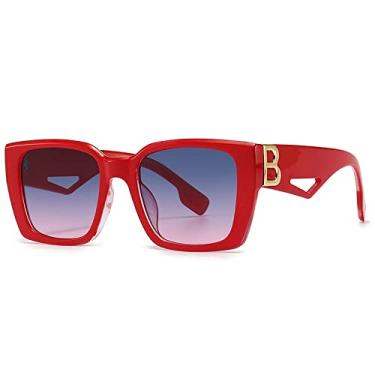 Imagem de Óculos de Sol Moda Grande Armação Vintage Estilo Letra B Decorativo Oco Personalidade Óculos de Sol Pretos, WTYJ129 Vermelho, Tamanho Único
