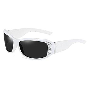 Imagem de Óculos de Sol de Plástico UV400 Feminino Luxo Sexy Cristal Na Moda Retrô Óculos de Condução Polarizados, WPGJ007 BRANCO, Tamanho Único