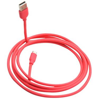 Imagem de Cabo de carregamento de telefone colorido USB A para Micro B 1,8 m - Jaqueta de PVC - Rosa
