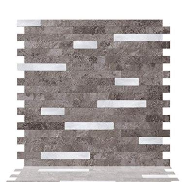 Imagem de Tic Tac Tiles 10 folhas Peel and Stick auto-adesivo removível Para Cozinha Banheiro Decoração 3D adesivos de parede papel de parede Azulejo em Dolce damasco