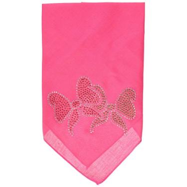Imagem de Mirage Pet Products Bandana de strass com laços de Natal, pequena, rosa brilhante