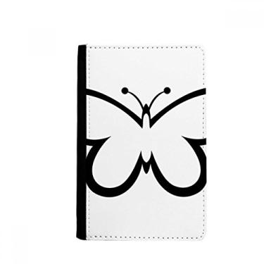 Imagem de Porta-passaporte preto simples com borboleta preta voadora Notecase Burse carteira capa cartão, Multicolor