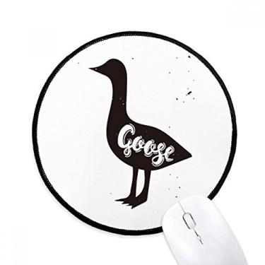 Imagem de Mouse pad de animal preto e branco de ganso tapete redondo de escritório para computador