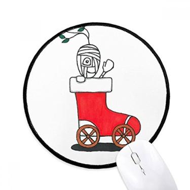 Imagem de DIYthinker Horus mas Trenó Folha Flor Mouse Pad Desktop Escritório Tapete Redondo para Computador