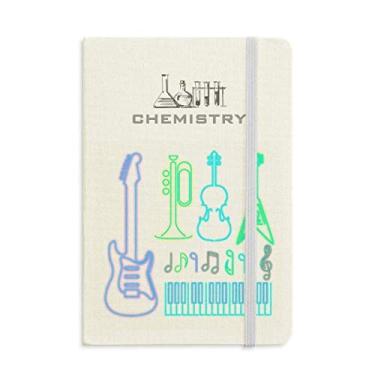 Imagem de Instrumentos musicais de guitarra caderno de química neon diário clássico A5