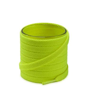 Imagem de Cadarços de sapato Shoemate cor sólida 5/16 polegadas para tênis e sapatos esportivos com 4 cadarços Aglets, 09 Neon Yellow, 50"(127cm)