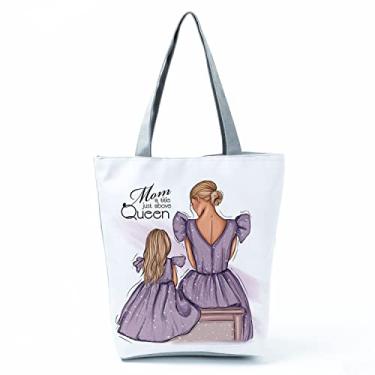 Imagem de Bolsas femininas afro douradas impressas bolsa de ombro moda bonita bolsa de compras ecológica portátil bolsa de praia de alta capacidade bolsa prática, Hl3044