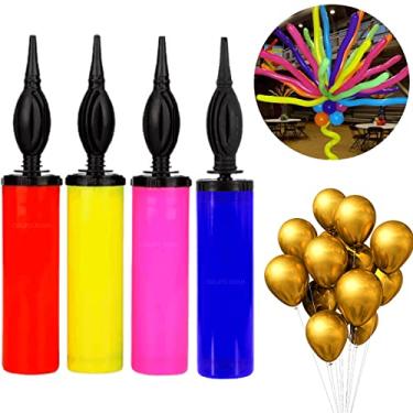 Imagem de Bomba De Encher Bexigas Bexiga Balão Inflador Balões Manual Para Festa Aniversário Bombinha Ar Rápido Inflar 2x Mais Rapido