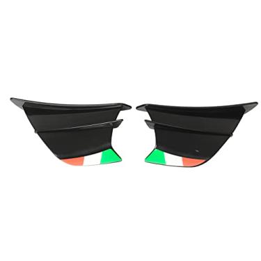 Imagem de Acouto Spoiler Lateral Motocicleta Winglets Carenagem 2 PCs Asa Motocicleta Spoiler Lateral Carenagens Winglets Apto (Preto)