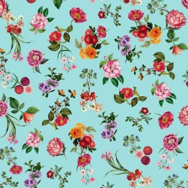 Imagem de Papel De Parede Infantil Brincar 3650 Vinílico Floral Azul