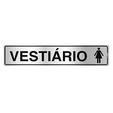 Imagem de Placa de Sinalização Alumínio 05x25cm Vestiário Feminino C05087 Indika