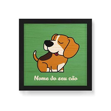 Imagem de Arte Maníacos Quadro Decorativo em Madeira Beagle Comic - 30x30cm (Moldura caixa em laca preta)