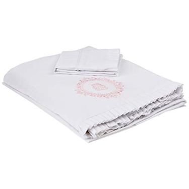 Imagem de Biramar Baby Lencol Berco 3 Pcs Percal 300 Fios Vineyard Rosa Rosa