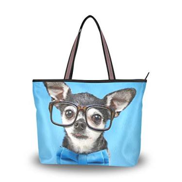 Imagem de Bolsa de ombro My Daily feminina fofa Chihuahua bolsa de mão para cachorro, Multi, Medium