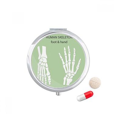 Imagem de Caixa de comprimidos de mão e pé de esqueleto humano, caixa de armazenamento de medicamentos, dispensador de contêiner