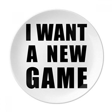 Imagem de I Want A New Game Plate Decorativa Porcelana Salver Prato de Jantar