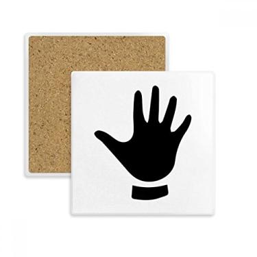 Imagem de Cinco Gesto Padrão Quadrado Porta-copos Porta-copos Caneca Suporte Subplaca Pedra de Isolamento