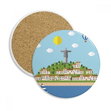 Imagem de Mount Corcovado Caneca de Fogo Balão Brasil, Porta-copos de mesa, Pedra absorvente de proteção