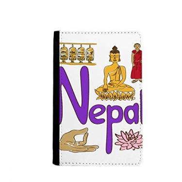 Imagem de Porta-passaporte com estampa de marco nacional do Nepal, porta-cartões Notecase Burse