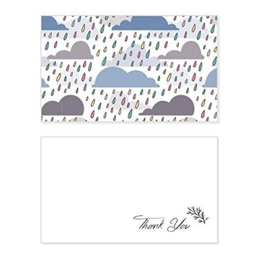 Imagem de Cloud Rain Weather Drip Pattern Thank You Card Birthday Paper Greeting Wedding Repreciation
